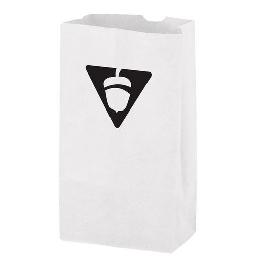 Custom Printed White Kraft Paper SOS Grocery Bag (Size 6 Lb.) - Flexo Ink - 6G6W-FI